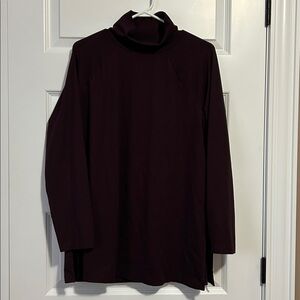 J Jill Large Luxe Supima Tunic Turtleneck Long Sleeve Pullover Stretch Shirt